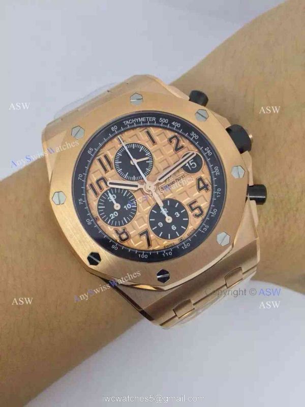 Knockoff Audemars Piguet Rose Gold Watch / Rose Gold Dial Swiss Grade 8