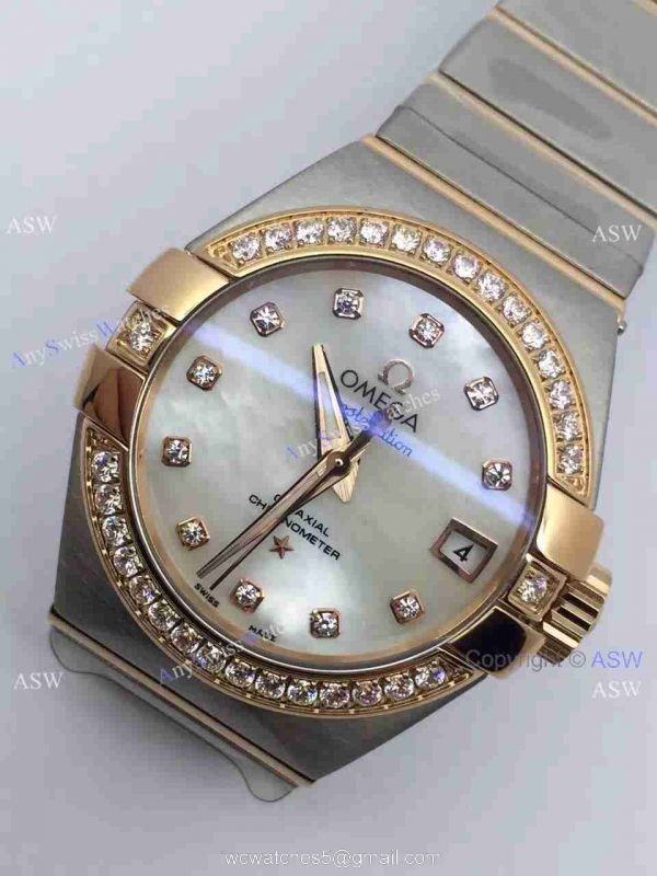 Replica Swiss Omega Constellation Watch Diamond Dial 8