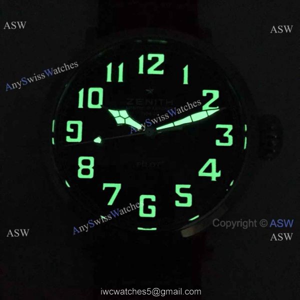 Swiss Knockoff Zenith Pilot Watch Brown Leather 8