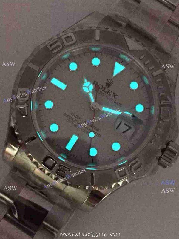 Replica Swiss Rolex Yachtmaster Watch SS Granite Dial 8