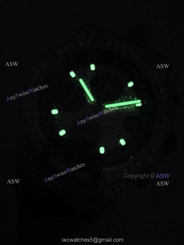 Replica Audemars Piguet Watch Rose Gold Case diamond dial diamond bezel Black Leather 8