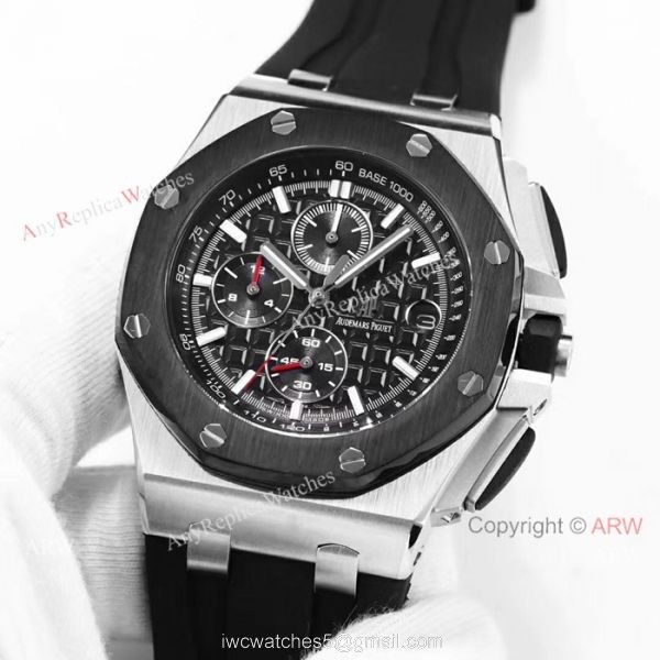 Royal Oak Offshore Audemars Piguet Knock off Watch Rubber Strap Black Dial 8