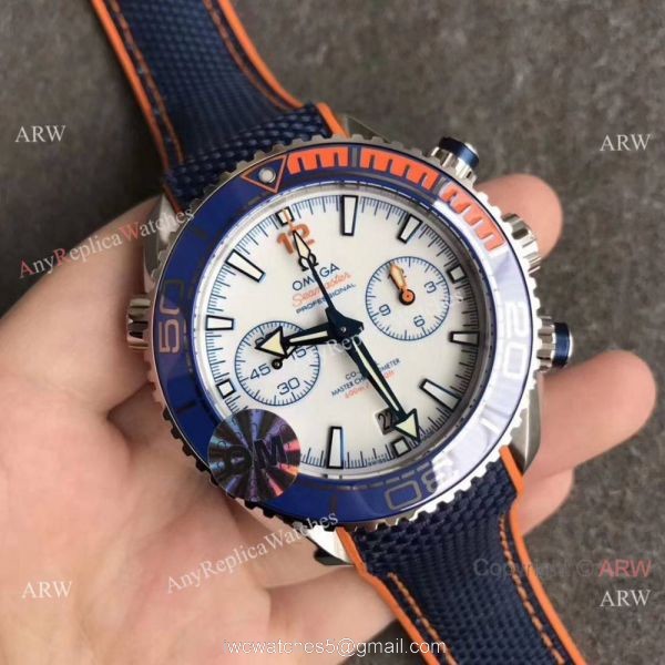 (OM) Swiss Grade Copy Omega Seamaster 9900 Blue Ceramic Bezel Watch 8