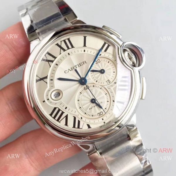 Copy Ballon Bleu Cartier Chronograph Watch Stainless Steel 8