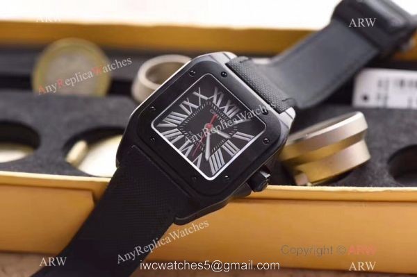 Cartier Santos 100th Anniversary Black Watch Swiss Grade Replica 8