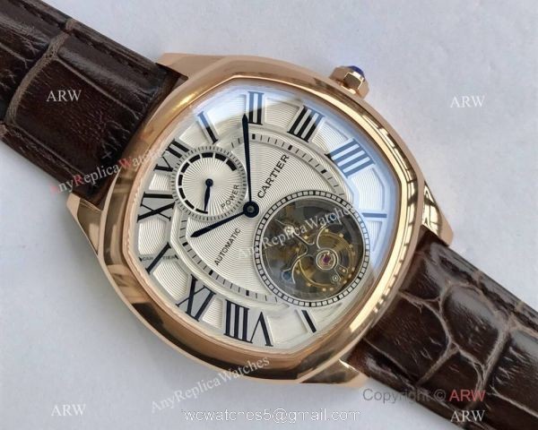 Swiss Grade One Cartier Drive De Rose Gold Watch Power Reserve 8