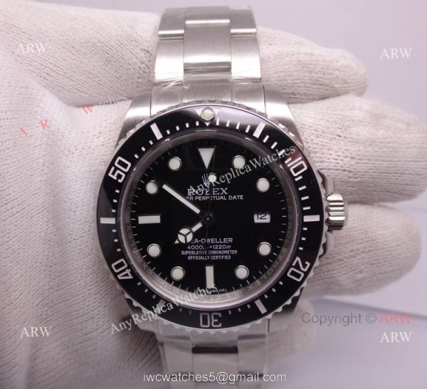 NEW UPGRADED Replica Rolex Sea-Dweller 4000m SS Watch Black Ceramic Bezel 8