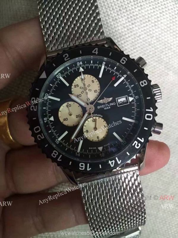 New 2016 Breitling CHRONOLINER SS Black Chronograph Dial Replica Watch 8