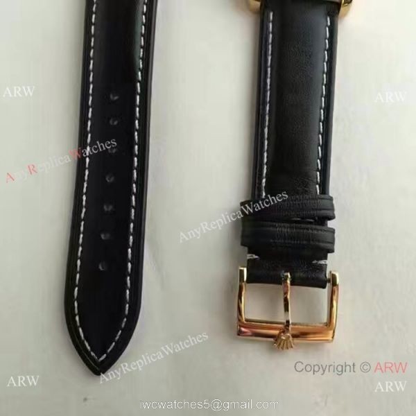 Replica Rolex Cellini Danaos Gold and Black Watch AAA Swiss Rolex Geneve Fake watch 8