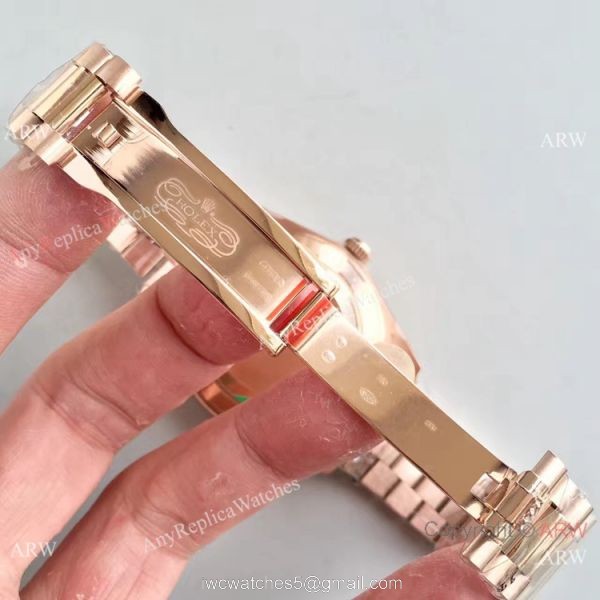 Replica Rolex 228239 Day-Date II 40mm Watch Olive Green Dial Rose Gold 8