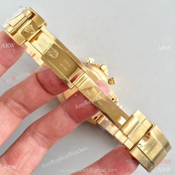 JF Replica Swiss 7750 Rolex Daytona All Gold Chronograph Watch 8