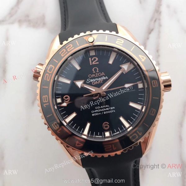 New Version of Seamaster 600m GMT Black Rubber copy Watch Omega Swiss 8