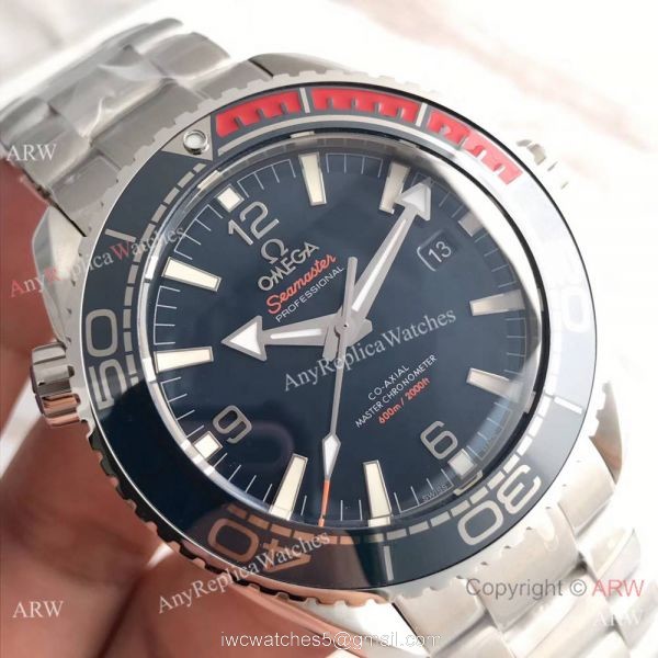 Swiss Replica Omega Seamaster Planet Ocean 600m Diver Men Watch Dark Blue Red Bezel 8