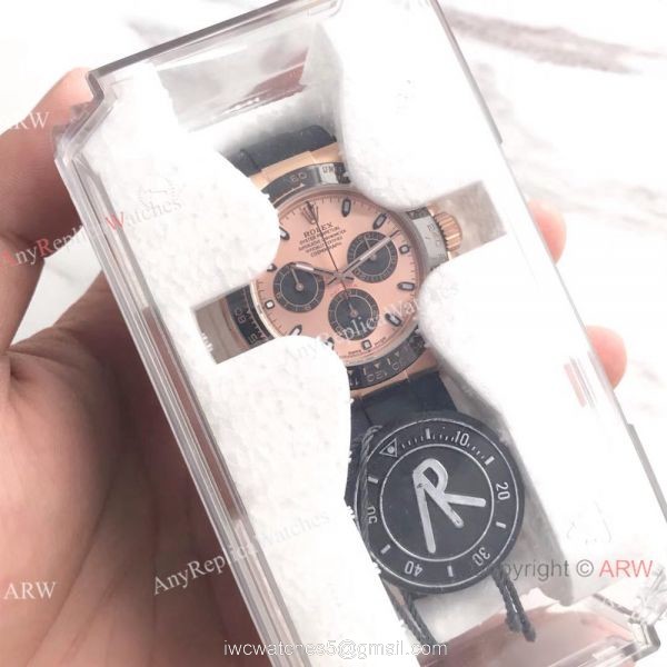 Swiss Grade Rolex Daytona Rose Gold Black Rubber Watch AR Factory 8