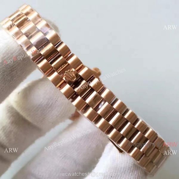 Rolex Lady Datejust 26mm Copy Watch Rose Gold Brown Dial 8