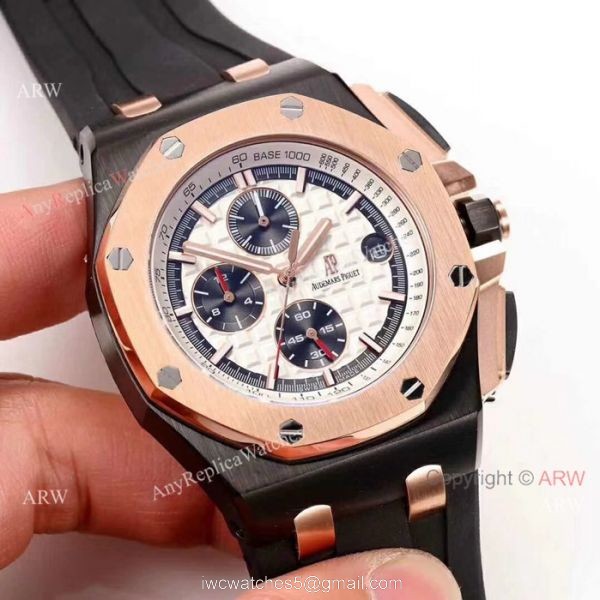 Audemars Piguet Royal Oak Offshore Rose Gold White Face Replica Watch 8
