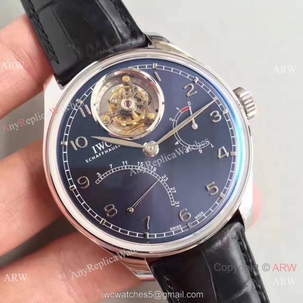 IWC Portugieser Tourbillon MysteRe ReTrograde Fake Watch Blue Face SWISS Grade 8