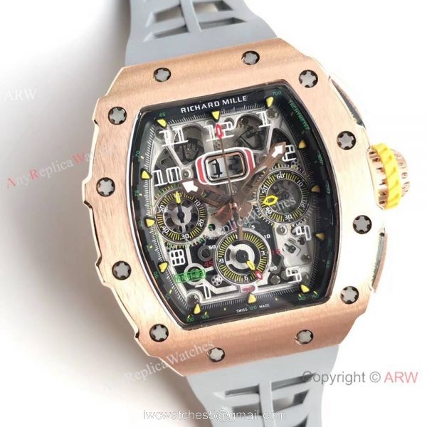 KV Factory Swiss Richard Mille RM 11-03 Rose Gold Flyback Chronograph Watch 8