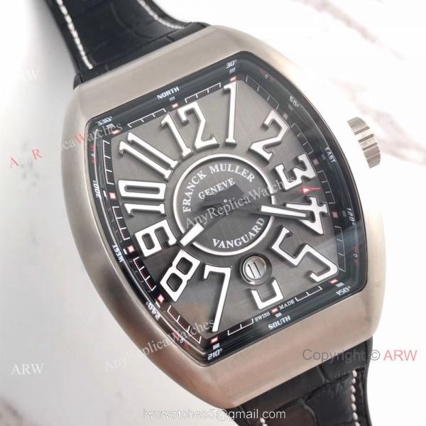Swiss 1:1 Replica Franck Muller V45 Titanium Black Gummy Strap Watch 45mm 8