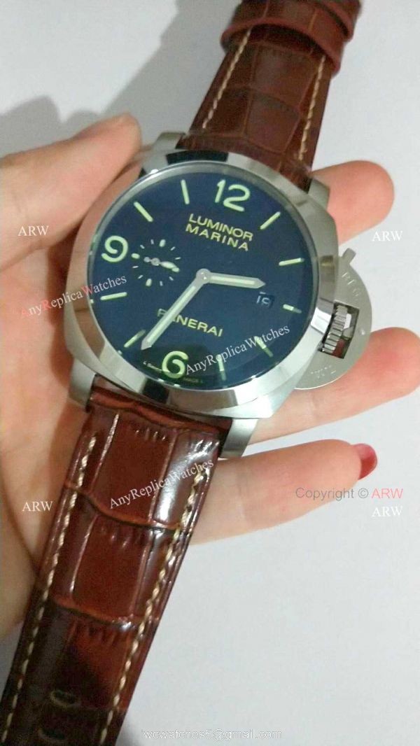 Panerai Luminor Marina PAM00312 SS Black Dial Watch Best Replica 8