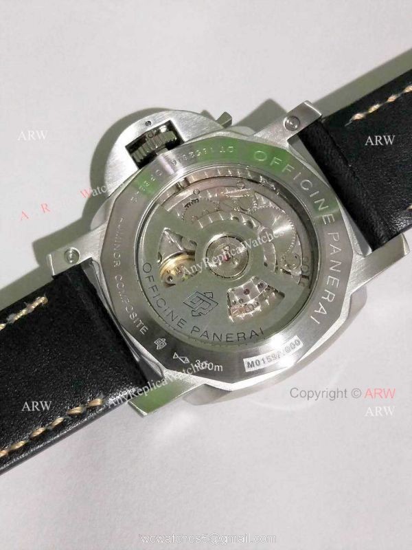 Buy Fake Panerai Watch Luminor Marina Pam 312 Black Leather Wrist 8