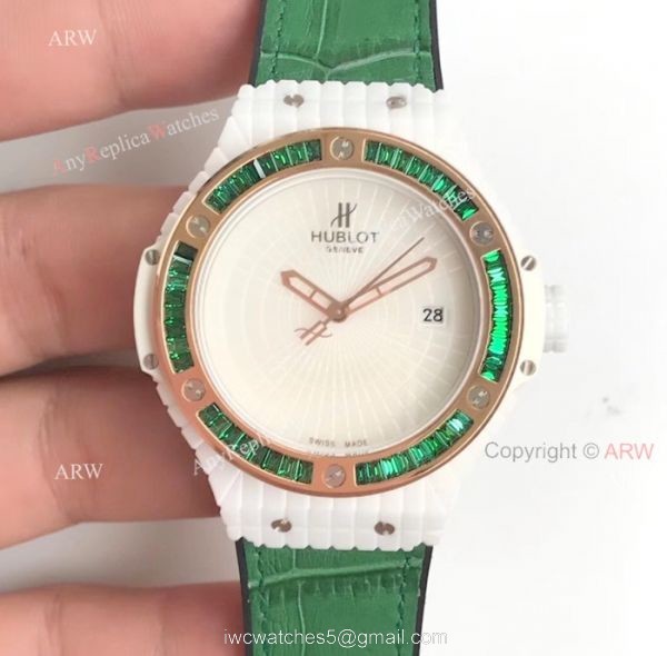 Swiss 9015 Hublot Big Bang Tutti Frutti Caviar White Rubber Strap Watches 45mm 8