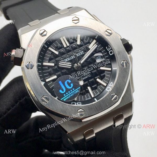Fake Audemars Piguet Royal Oak Offshore Diver Watches SS Black Dial 42mm 8