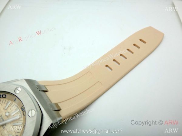 2019 New Audemars Piguet Royal Oak Offshore Diver Watches Beige Dial Beige Rubber Band 8