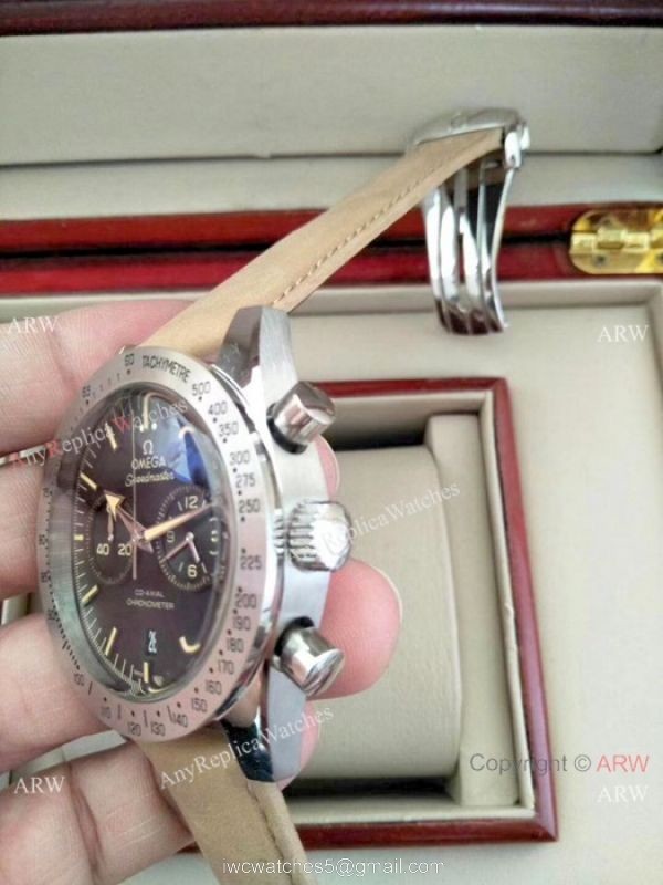 Low Price Omega Clone Watch Speedmaster SS Black Dial Chronograph Watches 8