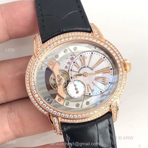 Swiss Copy Audemars Piguet Royal Millenary Rose Gold Diamond Watches 4101 Movement 8
