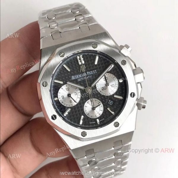 Swiss 7750 Royal Oak Audemars Piguet Replica Watch Stainless Steel Black Dial 8