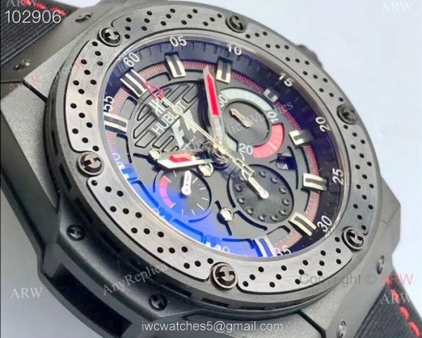 Swiss 7750 Replica Hublot F1 Replica King Power Black Case Watch Sapphire Crystal 8