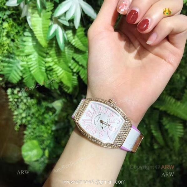 Best Replica Franck Muller Vanguard lady Watches Gold Diamond Case 8