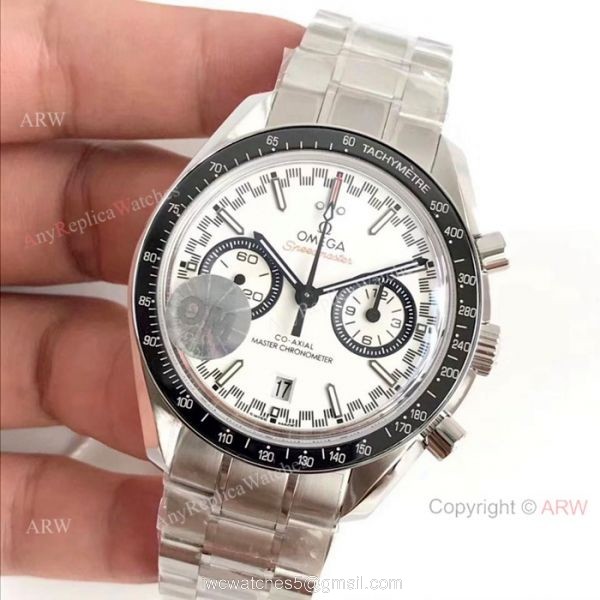 (OM) Swiss Omega Speedmaster Chronomeyer Stainless steel White Dial Watch 8