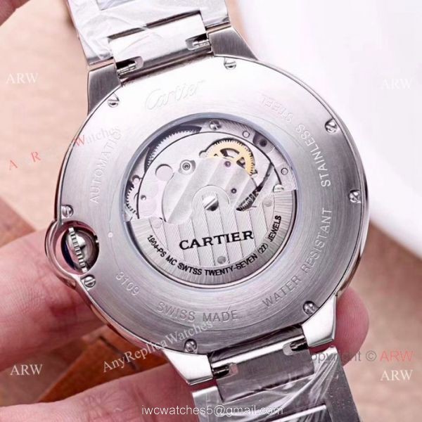 Best Quality Cartier Ballon Bleu De Moon Phase SS Automatic Replica Watch 8