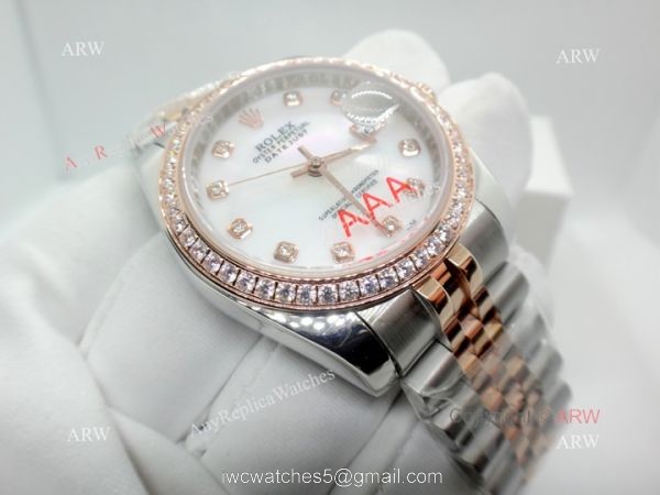 Copy Rolex Datejust Two Tone Rose Gold Jubilee Watch 34mm 8