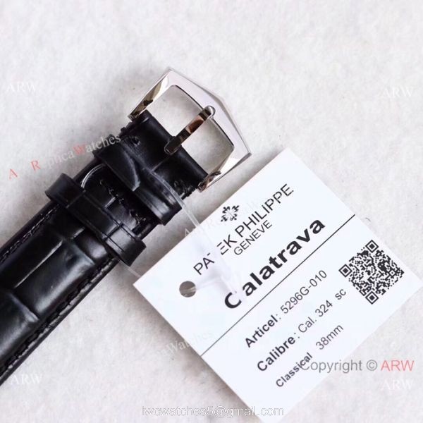 Swiss Grade Patek Philippe Calatrava 5296G-010 Copy Watches Black Dial 8