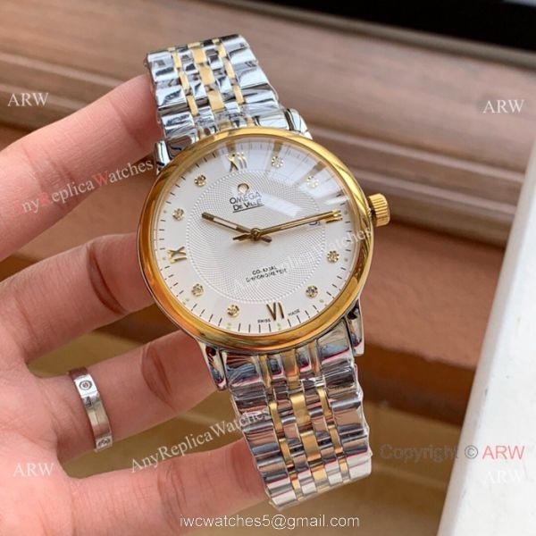 New Style Omega DeVille Automatic Watches Two Tone White Face 8