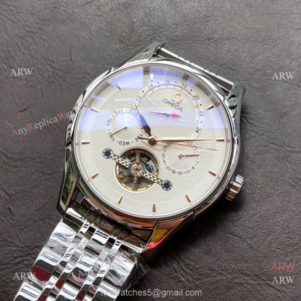 Best Quality Omega Tourbillon Rose Gold Watch Men Size 8