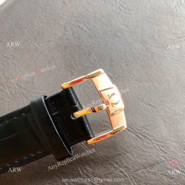 Replica Omega Tourbillon All Black Leather Strap Watches 43mm 8