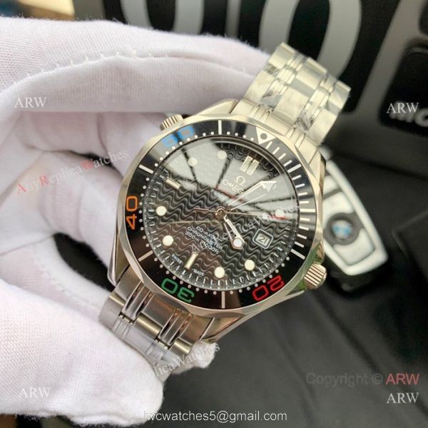 Omega Replica Watches James Bond Stainless steel Colorful bezel 8
