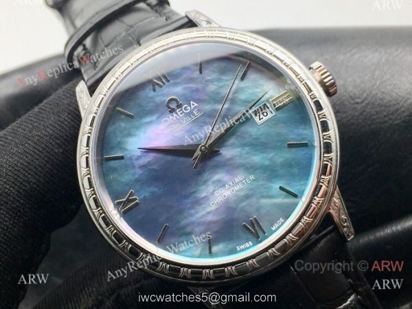 SWISS Replica Omega De Ville Mens Watch Mother of Pearl Face 8