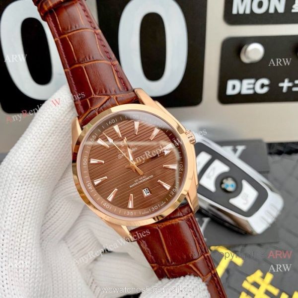 Omega Seamaster Aqua Terra Swiss 8900 Watch Rose Gold Bezel 8