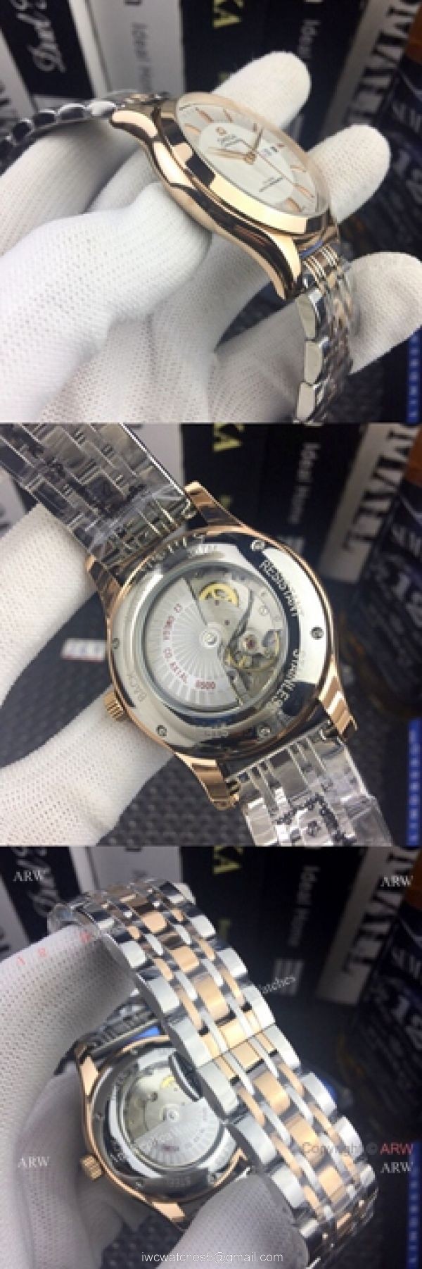 Omega Seamaster day date Watches Two Tone White Dial 8