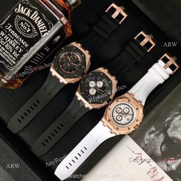 Replica Audemars Piguet Royal Oak Offshore 44mm Watch Rose Gold White 8