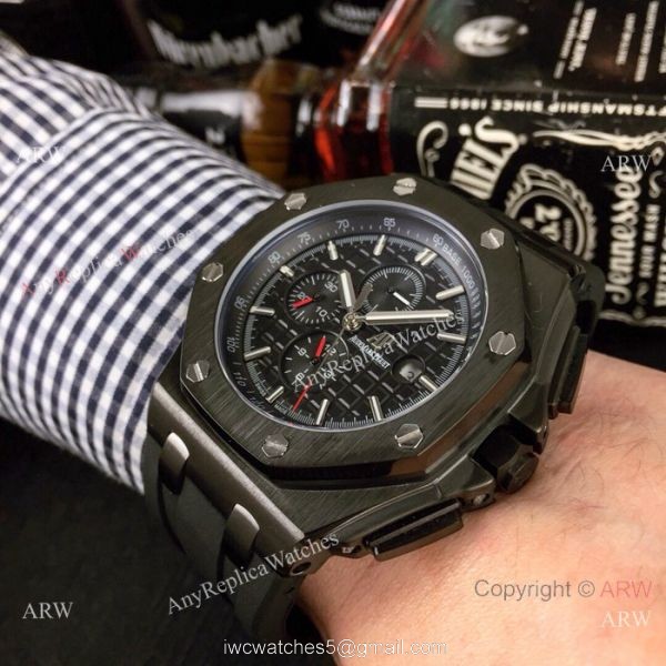 Best Audemars Piguet Royal Oak Offshore Replica Watches Black Case Rose Gold Marker 8