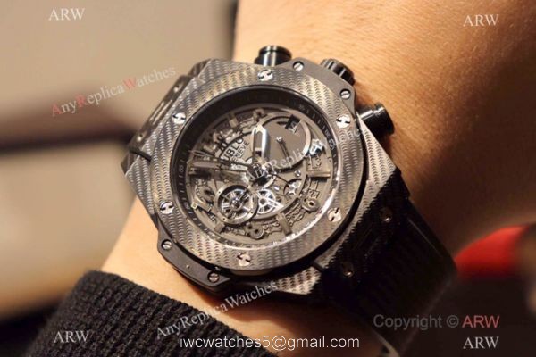 Hublot Big Bang King Chronograph Watch Black Case Rubber Strap 8