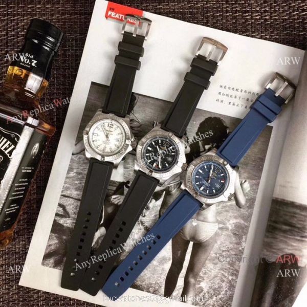 Fake Breitling COLT Automatic Blue Dial Blue Rubber Band Mens Watch 8