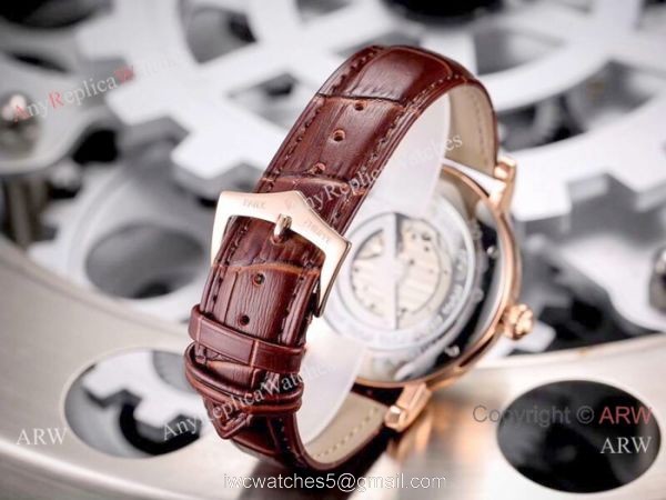 Patek Philippe Calatrava 42mm Copy Watches SS White Moonphase Dial 8