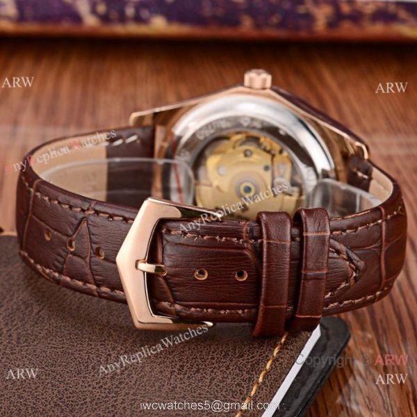 Copy Patek Philippe Calatrava White Face Rose Gold Men Watch Low Price 8